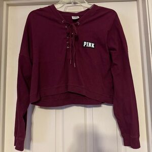 Pink size xs long sleeve crop